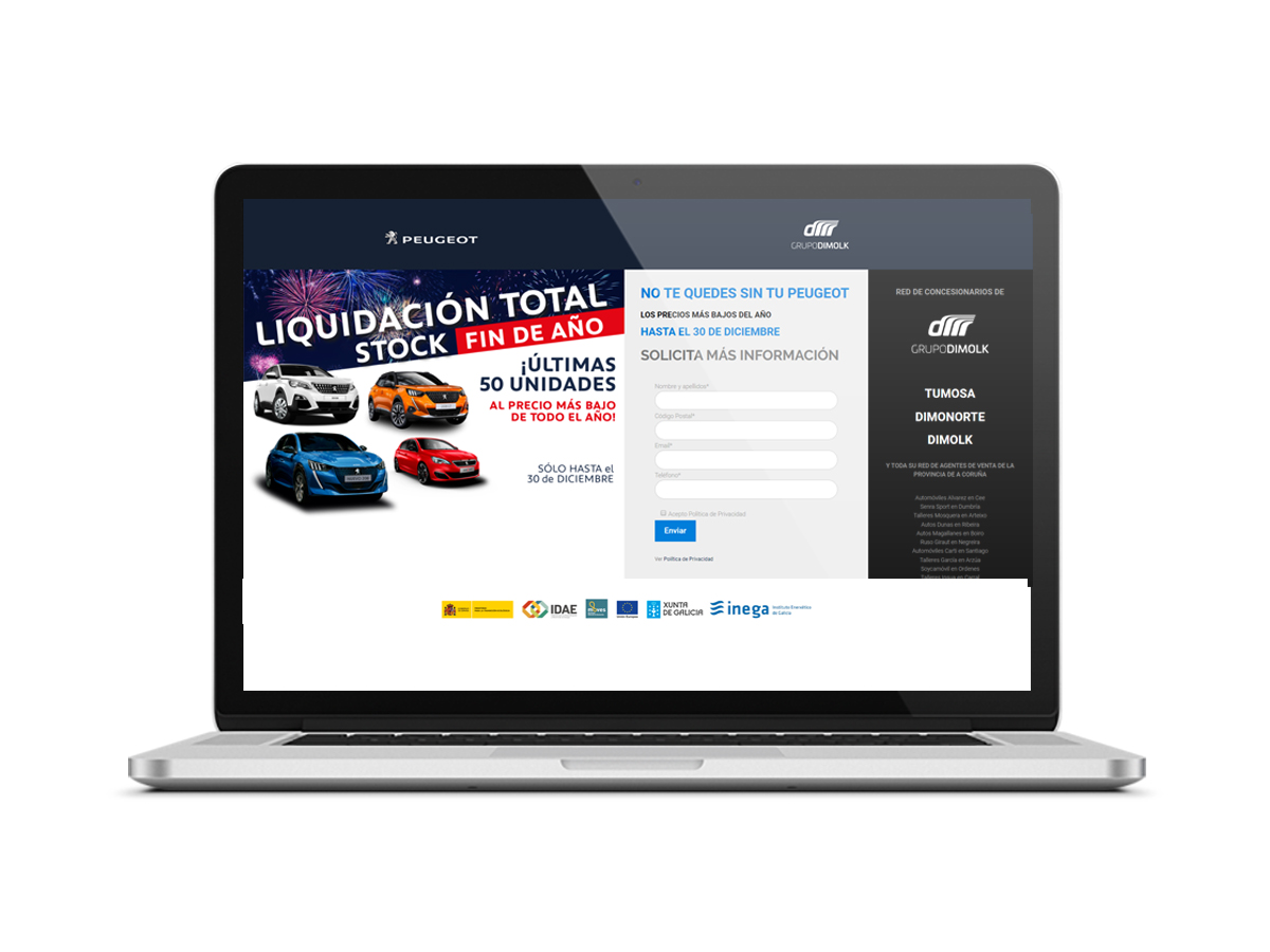 Stock Fuera Peugeot Grupo Dimolk - landing